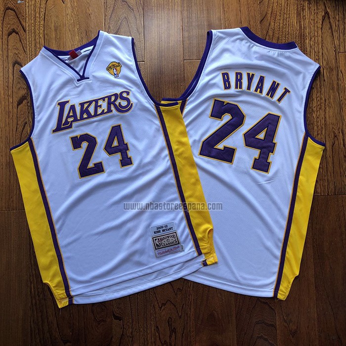 Camiseta Los Angeles Lakers Kobe Bryant NO 24 Hardwood Classics Blanco